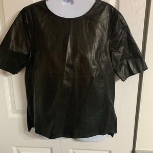 Faux Leather top, Size Medium NWT